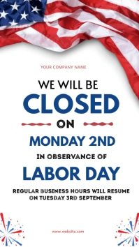 Modern & Minimal Closed For Labor Day Instagr Instagram Story template