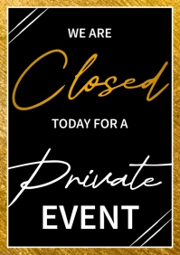 Modern & Minimal Closed For Private Event Sig A3 template