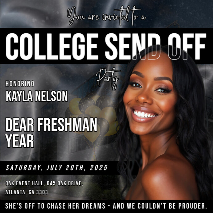 Modern & Minimal College Send Off Instagram Post template