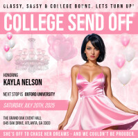 Modern & Minimal College Send Off Invitation Flyer Instagram Post template