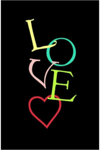 Modern & Minimal Colourful Love Art With Heart Poster Póster template
