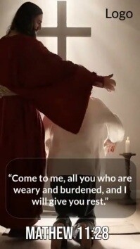 Modern & Minimal Come Unto Me  Digital Display (9:16) template