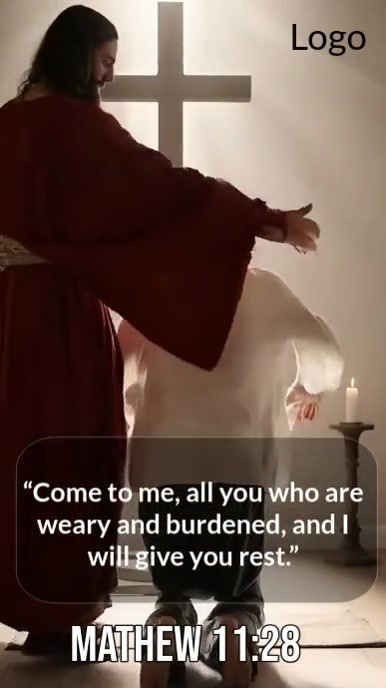 Modern & Minimal Come Unto Me  Digital Display (9:16) template