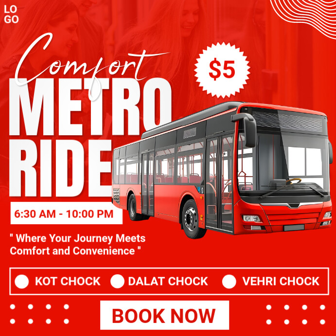 Copy of Modern & Minimal Comfort Metro Bus Service Instagram Post ...