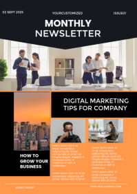 Modern & Minimal Company Newsletter A4 template