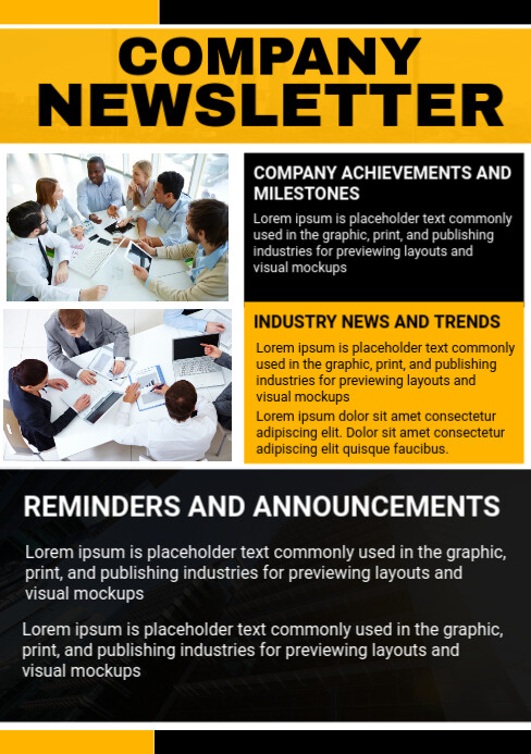 Modern & Minimal Company Newsletter A5 template
