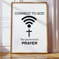 Modern & Minimal Connect To God Through Prayer  Instagram Post Instagram-bericht template