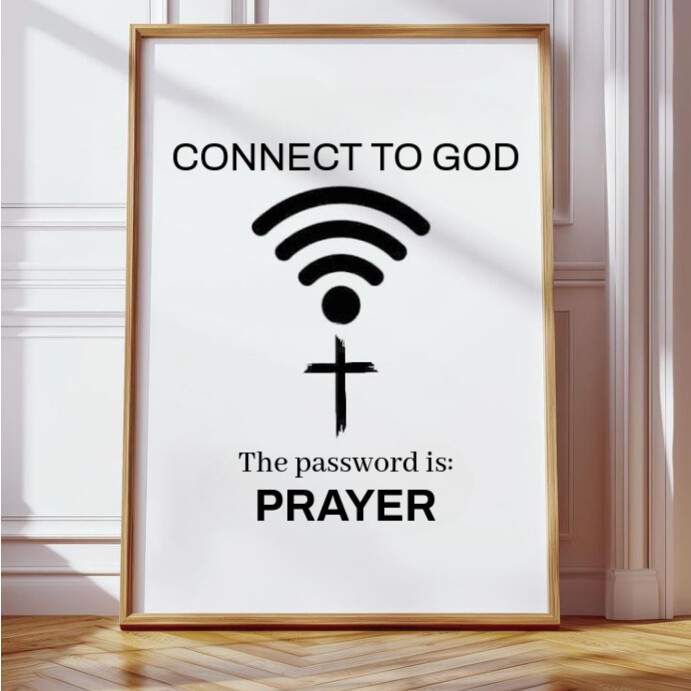 Modern & Minimal Connect To God Through Prayer  Instagram Post template