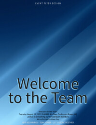 Modern & Minimal Cool Silver Navy Gradient Design For Team Welcome Event Flyer (us Letter) template