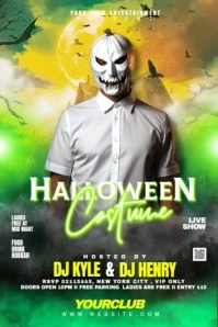 Modern & Minimal Costume Halloween Party Flyer Template Banner 4' × 6'