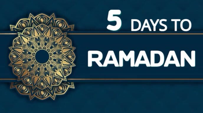 Modern & Minimal Countdown To Ramadan Video Digital Display (16:9) template