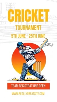 Modern & Minimal Cricket Digital Display (9:16) template
