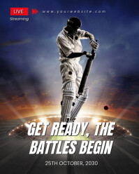 Modern & Minimal Cricket Match Ad Flyer  Instagram Portrait template