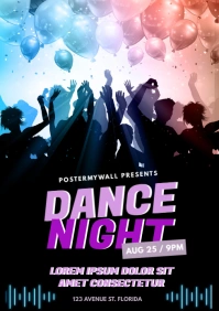 Modern & Minimal Dance Night  A3 template