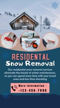Modern & Minimal Dark Blue Snow Removal Service  Reel Instagram Instagram-Reel template