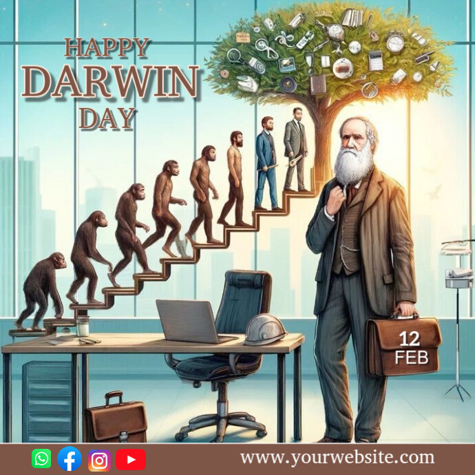 Plantilla de Modern & Minimal Darwin Day Logo | PosterMyWall
