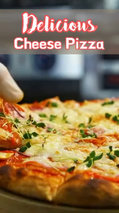 Modern & Minimal Delicious Cheese Pizza  Reel Instagram template