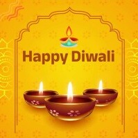 Orange Diwali Celebration Instagram-opslag Template