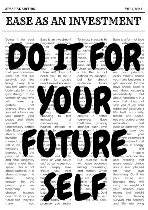 Modern & Minimal Do It For Your Future Self Retro Newspaper Print A1 template