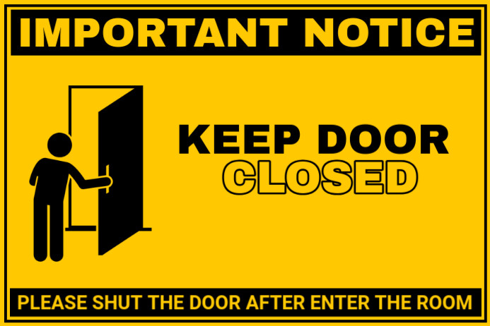 Modern & Minimal Door Closed Signboard Notice Label Template | PosterMyWall