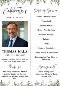 Wit Memorial Service A4 Template