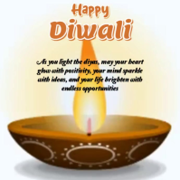 Modern & Minimal Editable Diwali Card  Logo template