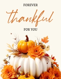Modern & Minimal Editable Fall Thankful Flyer (us Letter) template