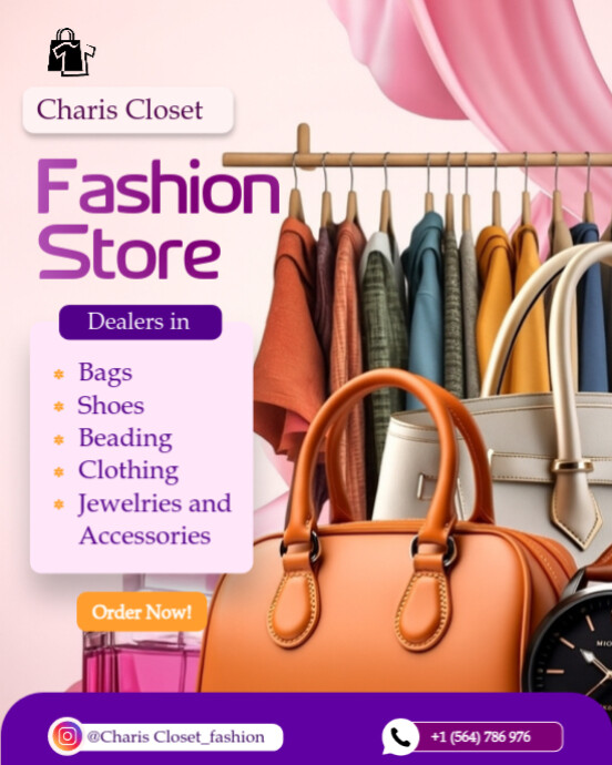 Modern & Minimal Editable Fashion Boutique & Accessories Flyer ...