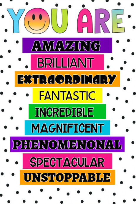 Modern & Minimal Editable Motivational Poster For Kids Classroom Decor Poster Iphosta template