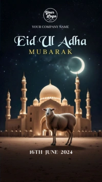 Modern & Minimal Eid Ul Adha Mubarak Instagra Instagram Story template