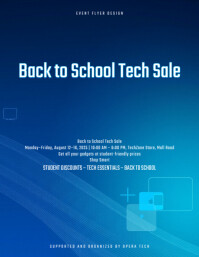 Modern & Minimal Electric Blue Tech Gradient Design For Back To School Promotion Flyer (us Letter) template