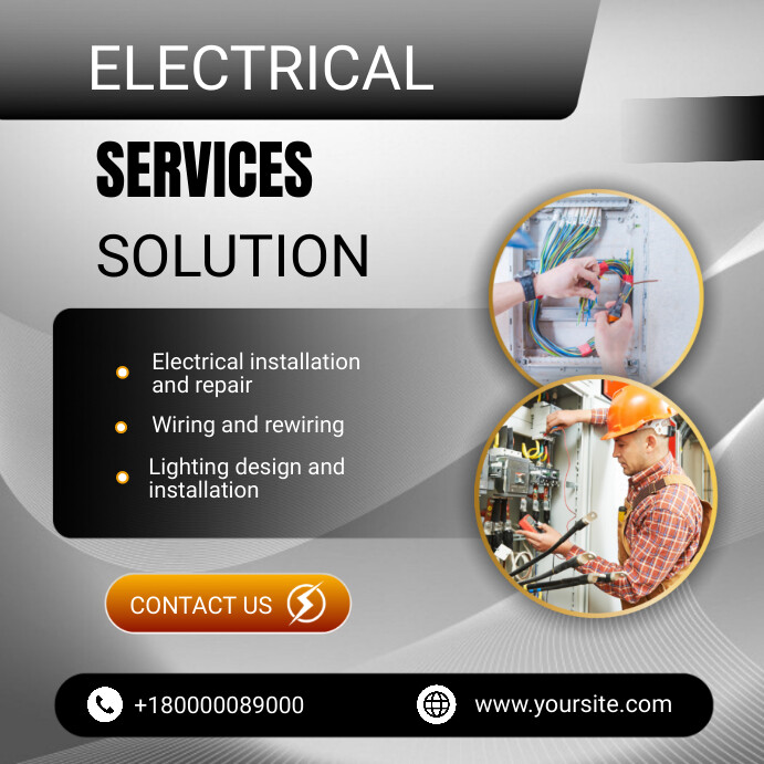 Modern & Minimal Electrical Service Ad Template | PosterMyWall