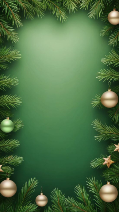 Modern & Minimal Elegant Christmas Frame – Festive Green Holiday Background Digital Display (9:16) template