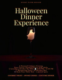 Modern & Minimal Elegant Halloween Dinner Event Flyer Template