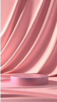 Modern & Minimal Elegant Pink Satin Podium Background | Luxury Product Display Stage Digital Display template