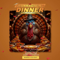 Modern & Minimal Elegant Thanksgiving Dinner Digital Invitation Video Instagram Post template