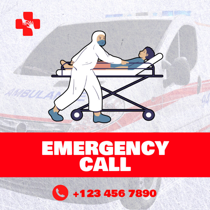 Modern & Minimal Emergency Call Pos Instagram Iphosti le-Instagram template