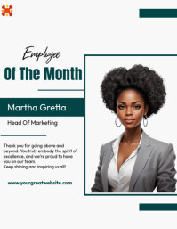 White Employee of the Month Flyer Template