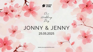 Modern & Minimal Engagement Ceremony Digital Display (16:9) template