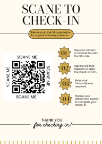 Modern & Minimal Event Check-in Qr Code A4 template