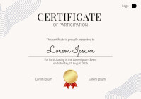 Modern & Minimal Event Participation Certificate A4 template