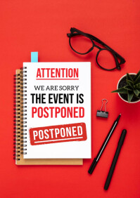 Modern & Minimal Event Postponed A4 template