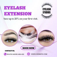 Modern & Minimal Eyelash Extension Promotion Instagram Post template