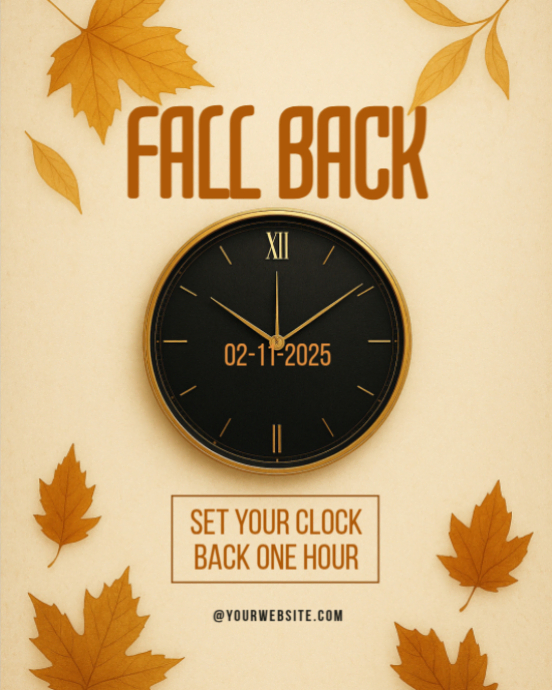 Modern & Minimal Fall Back Instagram Portrait Template | PosterMyWall