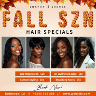 Modern & Minimal Fall Hair Special Flyer Instagram Post template