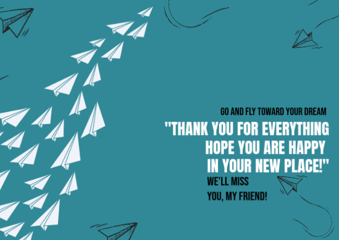 Modern & Minimal Farewell Card Postcard template