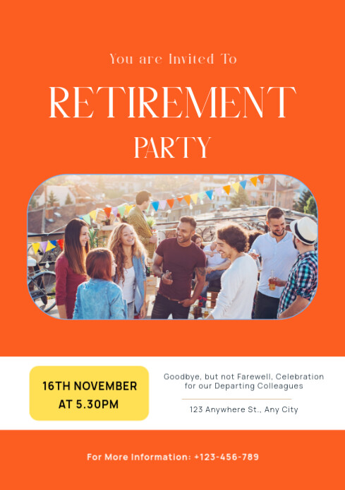 Modern & Minimal Farewell Party Invitation Flyer Design A4 template