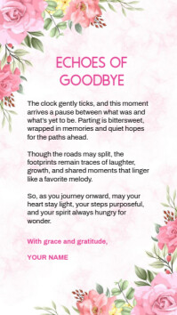 Modern & Minimal Farewell Wishes Template Design Instagram Story