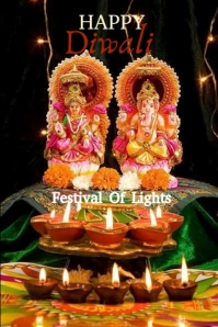 Modern & Minimal Festival of Lights Pinterest Graphic template