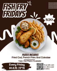 Modern & Minimal Fish Fry poster Instagram Portrait template